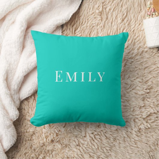Palm Beach Preppy Personalized Name Throw Pillow  クッション (ブランケット)