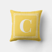 Palm Beach Preppy Yellow Monogram Throw Pillow クッション (裏面)