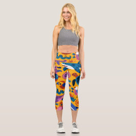 Palm Breeze High Waisted Capris Gift カプリレギンス