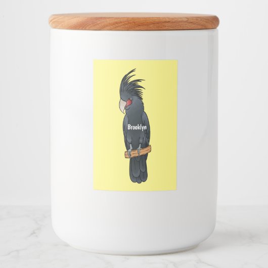 Palm cockatoo bird cartoon illustration フードラベル (正面)