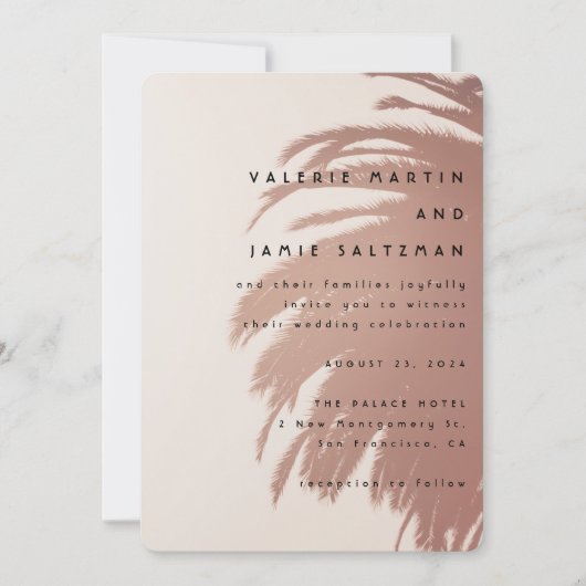 Palm Court wedding invitation 招待状 (正面)