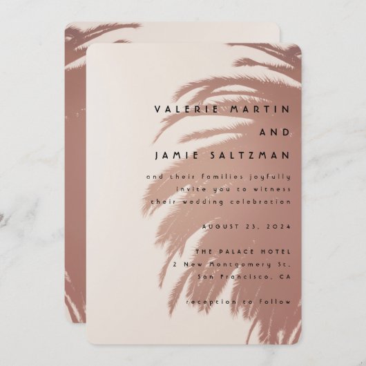 Palm Court wedding invitation 招待状 (正面/裏面)