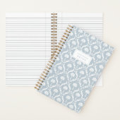 Palm Damask Personalized Notebook | Blue Mist ノートブック (内側)