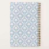 Palm Damask Personalized Notebook | Blue Mist ノートブック (裏面)