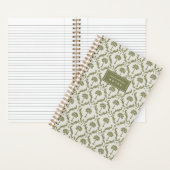 Palm Damask Personalized Notebook | Heritage Olive ノートブック (内側)