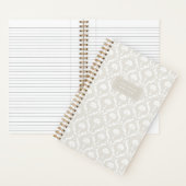 Palm Damask Personalized Notebook | Linen Beige ノートブック (内側)