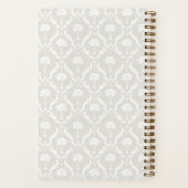 Palm Damask Personalized Notebook | Linen Beige ノートブック (裏面)