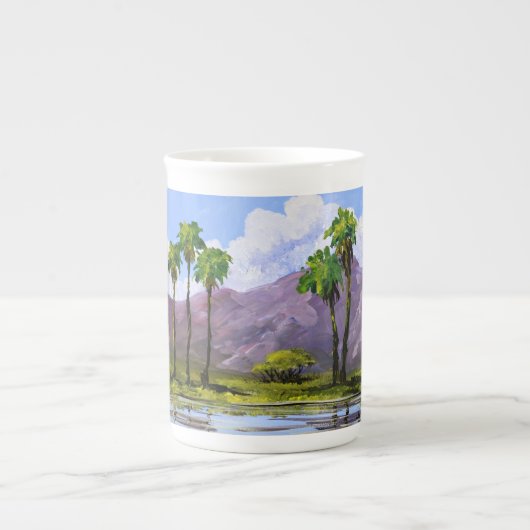 Palm Desertの骨灰磁器のマグ ボーンチャイナマグカップ (正面)