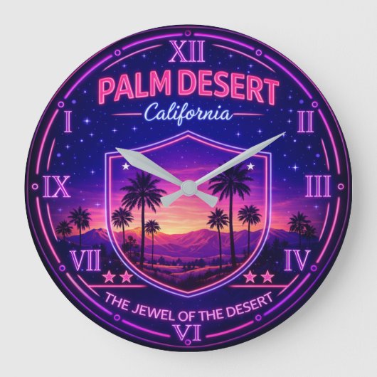 Palm Desert California  ラージ壁時計 (正面)