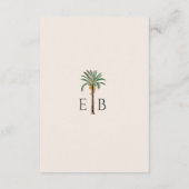 Palm Elegant Tropical Monogram Wedding Details エンクロージャーカード (裏面)