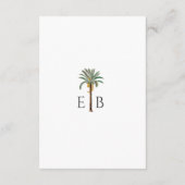 Palm Elegant Tropical Monogram Wedding Details エンクロージャーカード (裏面)