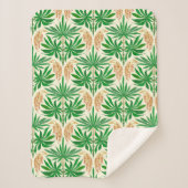 Palm Flowers Tropical Pattern Sherpa Blanket シェルパブランケット (正面)