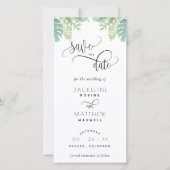 Palm Greenery Wedding Save The Date Bookmark (正面)