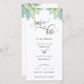 Palm Greenery Wedding Save The Date Bookmark (正面/裏面)