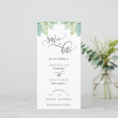 Palm Greenery Wedding Save The Date Bookmark (スタンド正面)