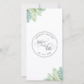 Palm Greenery Wedding Save The Date Bookmark (裏面)