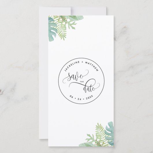 Palm Greenery Wedding Save The Date Bookmark (裏面)