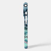 Palm Hawaiian blue black monogram personalized Case-Mate iPhoneケース (裏面 / 左)