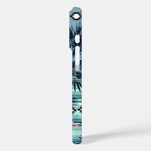 Palm Hawaiian blue black monogram personalized Case-Mate iPhoneケース (裏面 / 左)