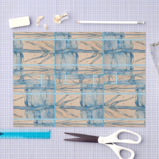 Palm in blue 薄葉紙 (クラフト)