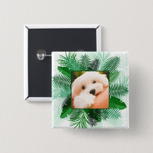 Palm Leafフレームの写真のカスタムボタン 缶バッジ (正面&裏面)