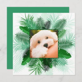 Palm Leafフレーム内の写真招待状 招待状