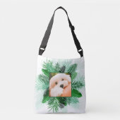 Palm Leafフレーム内の2枚の写真のカスタムバッグ クロスボディバッグ (正面)