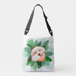 Palm Leafフレーム内の2枚の写真のカスタムバッグ クロスボディバッグ