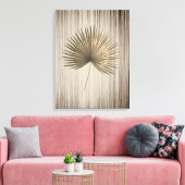 Palm Leaf金ゴールド(青銅色背景) キャンバスプリント (インサイチュ (リビング))