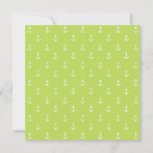 Palm Leaf Green and White Anchors Monogram ノートカード (裏面)