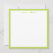 Palm Leaf Green and White Anchors Monogram ノートカード (正面)