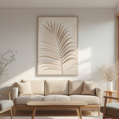Palm Leaf – Neutral Zen – Wall Art – Minimal Decor ポスター