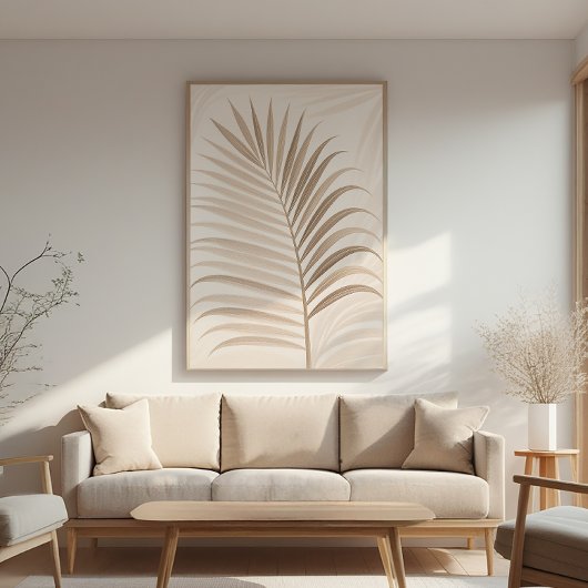 Palm Leaf – Neutral Zen – Wall Art – Minimal Decor ポスター