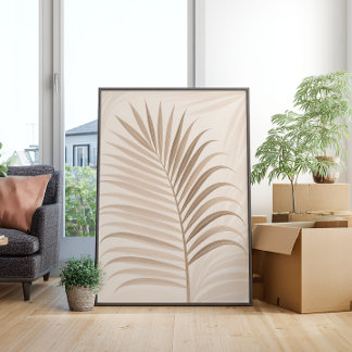 Palm Leaf – Neutral Zen – Wall Art – Minimal Decor ポスター