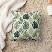 Palm Leaf Repeat Pattern – Tropical Botanical  クッション (ブランケット)