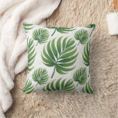 Palm Leaf Repeat Pattern – Tropical Botanical  クッション (ブランケット)