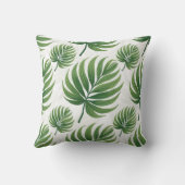 Palm Leaf Repeat Pattern – Tropical Botanical  クッション (裏面)