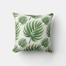 Palm Leaf Repeat Pattern – Tropical Botanical  クッション