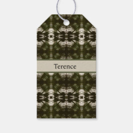 Palm Leaf Shadow Army Green、カスタマイズ可能 ギフトタグ