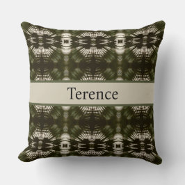 Palm Leaf Shadow Army Green、カスタマイズ可能 クッション