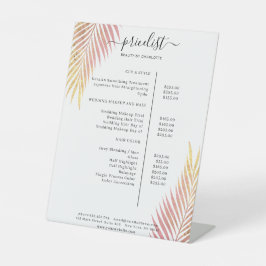 Palm Leafyサロン価格表 台座サイン