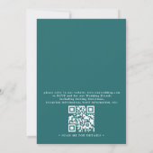 Palm Leave Green Elegant Modern QR Code Wedding 招待状 (裏面)