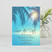 Palm Leaves Beach Blue Save The Date セーブザデート (スタンド正面)