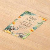 Palm Leaves Marigold Elephant South Indian Wedding アクリル招待状 (レイダウン)