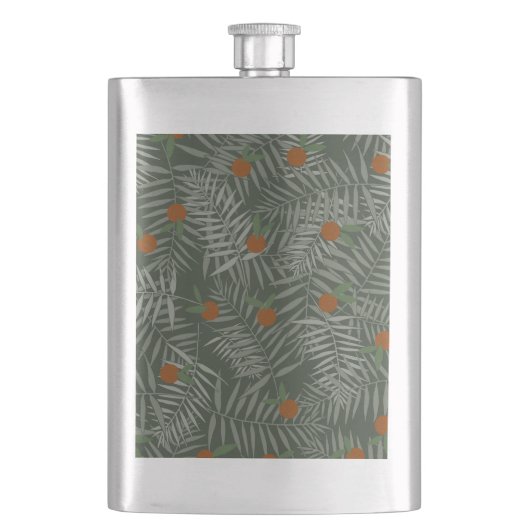 Palm Leaves & Oranges フラスク (正面)