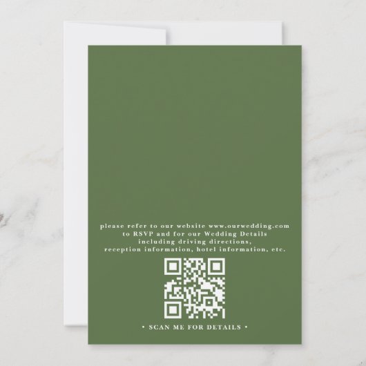 Palm Leaves Tropical Elegant Chic QR Code Wedding 招待状 (裏面)