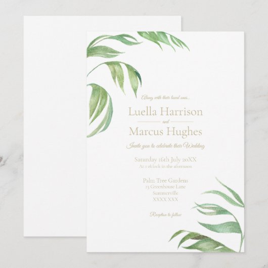 Palm Leaves Wedding Invitation 招待状 (正面/裏面)