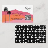 Palm Modern Rsvp Enclosure Card (pink) エンクロージャーカード (正面/裏面)