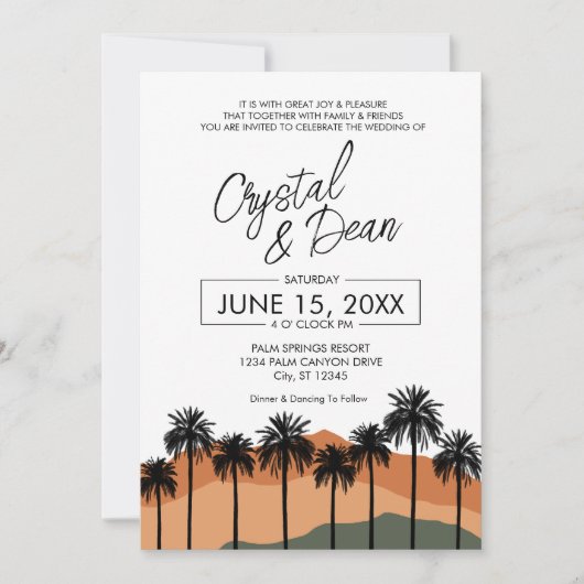 Palm Modern Wedding Invitation (nuetral) 招待状 (正面)