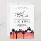 Palm Modern Wedding Invitation (pink) 招待状 (正面)